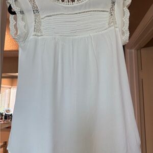 Daniel Rainn White Lace Accent Blouse